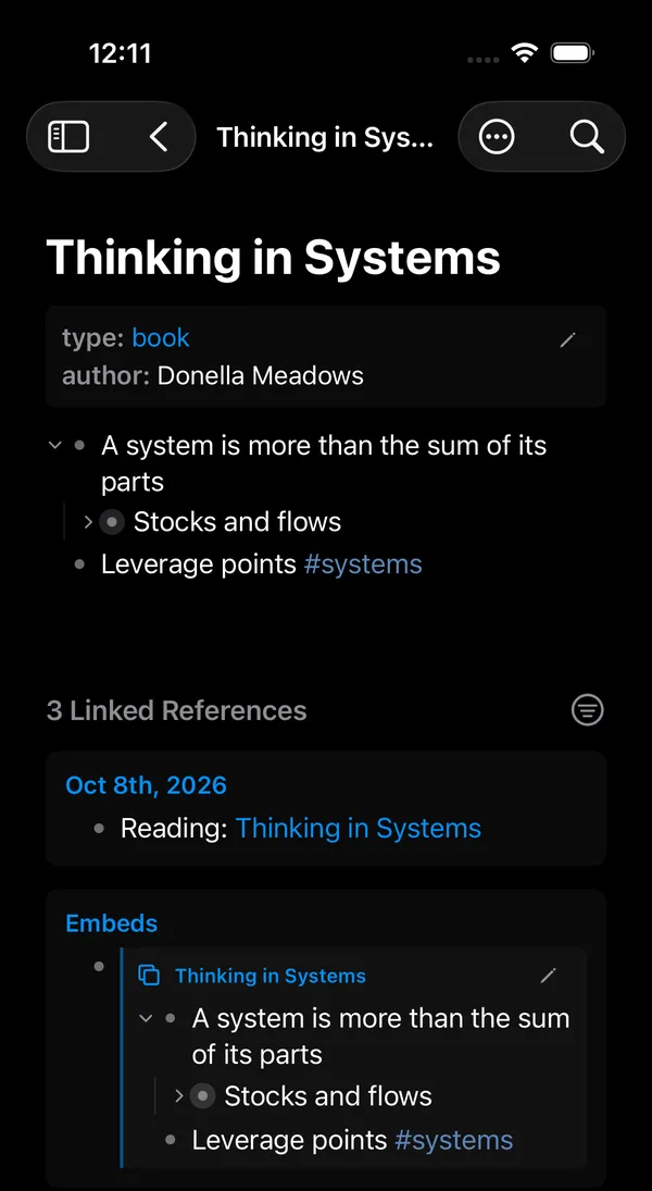 Dark mode with a block embed