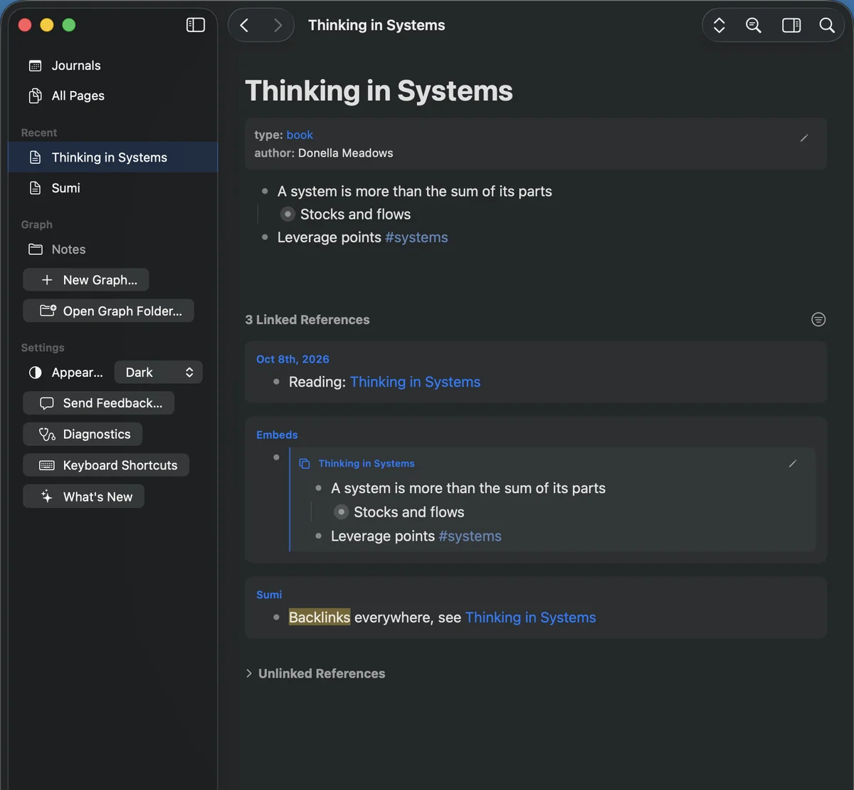 Dark mode with a block embed